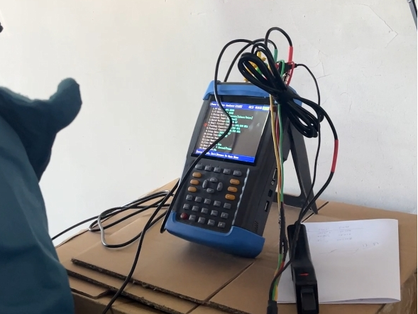 Power quality analyzer, identifying grid harmonics, waveform distortion, and three-phase unbalance