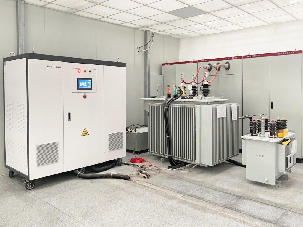 Integrated transformer and reactor test system, for comprehensive testing in power systems and by manufacturers