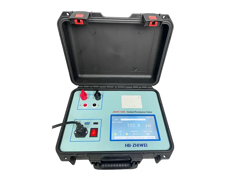ZWHR-100R 100A contact resistance tester for micro-ohm measuring of high-voltage switch contacts