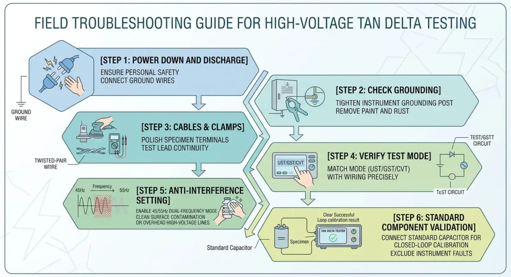 Field Troubleshooting Guide For High‑Voltage Tan Delta Testing