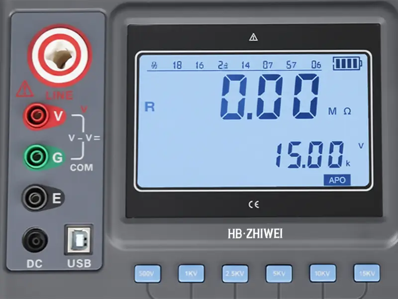 Smart 15kV Insulation Tester with USB Data Transfer