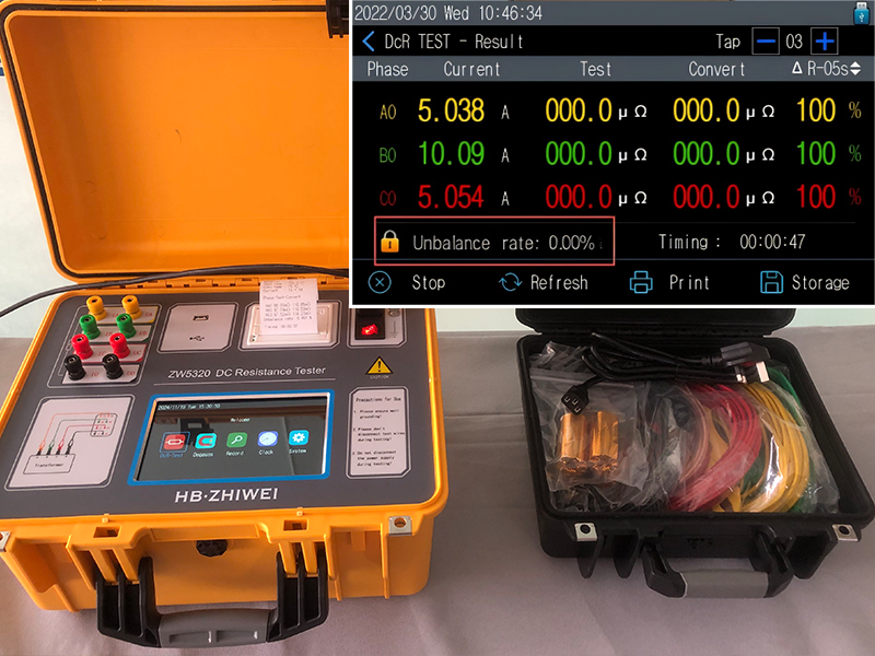 Use the tester to check the three-phase balance of DC resistance.